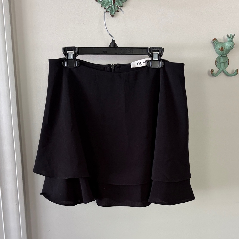 DO+BE Black Layered Skater Mini Skirt